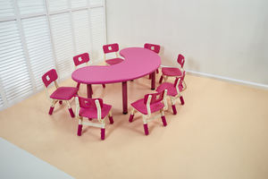 A forma di luna in plastica per bambini tavolo da studio scuola materna scuola materna scuola materna aula studio scrivania e sedia per neonati e bambini - Product Image 5