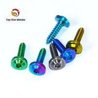 TITST M5x10-35MM Gr5/Tc4 vis autotaraudeuses en titane bouton tête Torx finition oxyde noir bleu brûlé pour moto voiture (métrique