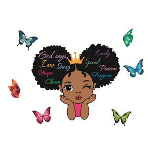 Autocollant mural anglais inspirant pour filles pour la décoration murale de la <span class=keywords><strong>chambre</strong></span> des enfants Autocollants papillon auto-adhésifs pour la maternelle - Product Image 6