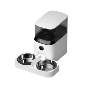 Alimentador automático de acero inoxidable para mascotas, dispositivo programable inteligente de 3L-5L para perros y gatos con control por aplicación