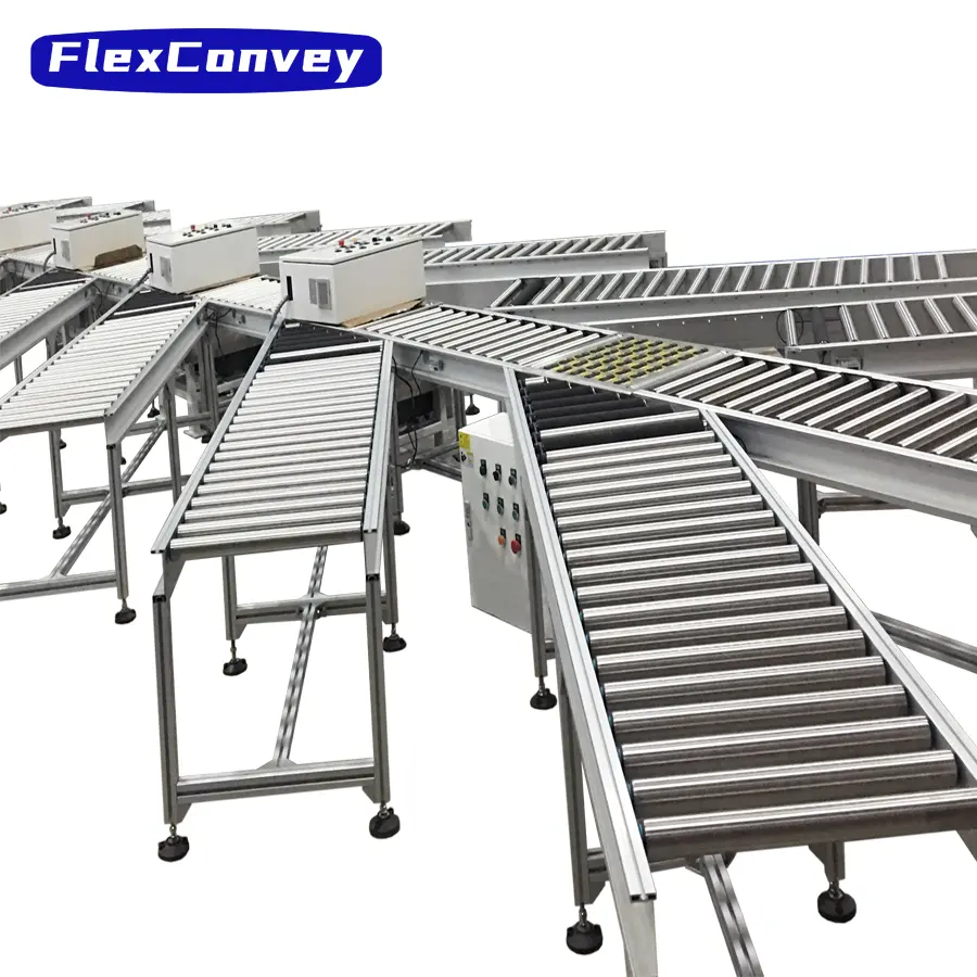 Roller conveyor in automatic production line /food grade roller conveyor assembly line