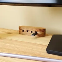 Organisateur de câbles magnétique en bois massif, support de câbles USB pour bureau à domicile, clips de gestion des fils en bois pour câbles de chargeur de téléphone