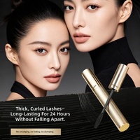 Hydratant liquide pour cils certifié Halal BPOM, tube doré, épaississant, waterproof, longue tenue 24h, maquillage quotidien pour les yeux, marque privée