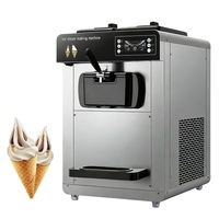 Machine à glace molle professionnelle à tête unique, grande capacité, entièrement automatique, pour usage sur comptoir et vertical, pour la préparation de coupes glacées et de cornets.