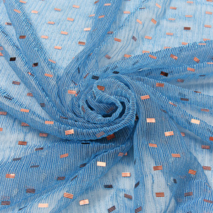 CCY Écharpe longue de prière ethnique et châle Écharpe pailletée musulmane dorée et argentée Couleur unie pure Hijab en gaze brillante pour femmes - Product Image 6