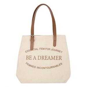 Bolsa de Compras Personalizada de Algodón, Bolsa de Lona Grande con Asas de Cuero - Product Image 1