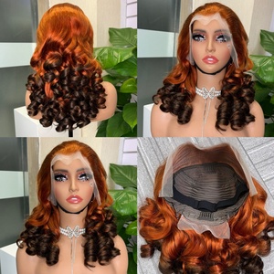 วิกผมลอนเด้งแบบซุปเปอร์ดับเบิ้ลดรอน 100% ผมแท้ 13x4 สีออมเบร - Product Image 1