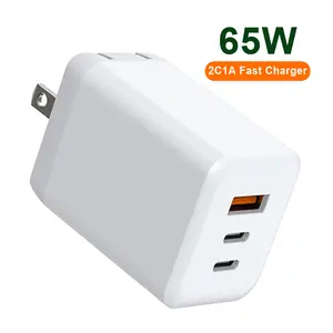 Оптовая продажа KC ETL UKCA PSE SAA зарядное устройство для ноутбука AC 65 Вт Quick Type C PD USB GaN зарядное устройство с QC 4,0 3,0 быстрой зарядки ЕС, Великобритания, AU plug