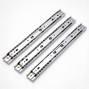 Corredera de cajón de extensión total de 3 pliegues con rodamientos de bolas y cierre suave de 45 mm con apertura por presión para gabinetes de cocina - Product Image 1