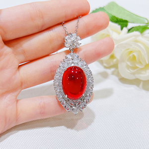 Nuovo Set di Ciondoli con Zirconi Rossi Simulati Effetto Sangue di Piccione, Superficie Liscia, Design Esagerato a Uovo di Piccione <span class=keywords><strong>XOXO</strong></span>, Placcato Oro 18K, Set Regalo da 4 Pezzi - Product Image 6