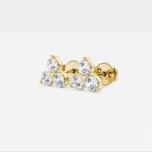 Elegantes Pendientes de Moda con Tres Piedras de Diamante Cultivado en Laboratorio de 1 1/2 Quilates, con Brillo Brillante, Joyería de Lujo Ética para Mujer - Product Image 6