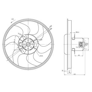 พัดลมระบายความร้อนหม้อน้ำ, electroventillador, GE1056. บ่อ & ช: F 006 <span class=keywords><strong>kmo</strong></span> 402 - Product Image 3