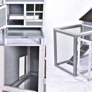 <span class=keywords><strong>Cages</strong></span> modernes d'extérieur pour petits animaux, en bois, pour lapins et hamsters, avec plateau coulissant, écologiques et imperméables - Product Image 5