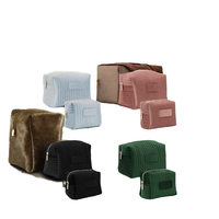 Trousse de Toilette en Velours de Luxe à Fermeture Éclair, 4 Couleurs, Pochette Cosmétique de Voyage, Livraison Rapide, Logo Personnalisé, Sac Fourre-Tout Beauté Promotionnel