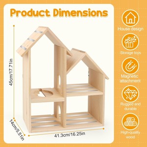 Wooden Wall-Mounted Storage Shelf Decorative Display <strong>Rack</strong> for <strong>Small</strong> Ornaments, Dolls and Blind Boxes - Product Image 3