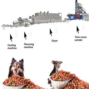 2 toneladas por hora Alimentação Animal Fazendo Máquina Pet Food Dog Cat Fish Feed Pellets Maker Extrusora de alimentação aquática Linha de Processamento - Product Image 1