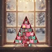 Boîte cadeau artisanale en forme d'arbre pour Noël et Ramadan, 24 jours, pour l'emballage de chocolat