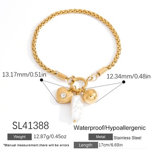 High-End 18k Gold Plated Stainless Steel Women's Jewelry <b>Charm</b> Bracelet Pendant Accessory Color-Preserving Trendy Anniversary - Product Image 6