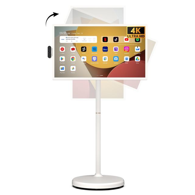 Smart Portable 27 Inch LED Curved Screen Full HD Touch Screen Android 12 Smart TV with Built-In Speaker and Game Mode
