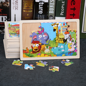 Commercio all'ingrosso 24 pezzi Puzzle tavole <span class=keywords><strong>Montessori</strong></span> <span class=keywords><strong>giochi</strong></span> educativi animali temi Puzzle giocattoli di apprendimento per bambini ragazzi ragazze - Product Image 3