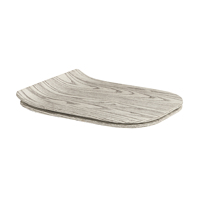 Siège de toilette carré ultra fin de 18 pouces en MDF mat avec peinture à effet bois