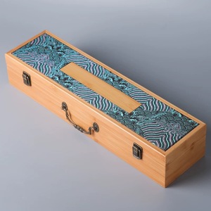 Caja de regalo de madera para caligrafía, pintura, pergaminos, rectangular portátil, 11,5 cm de alto, embalaje artesanal WB1025 - Product Image 1