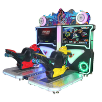 Simulateur de course de moto deux places à monnayeur, machine de jeu d'arcade à succès avec structure métallique