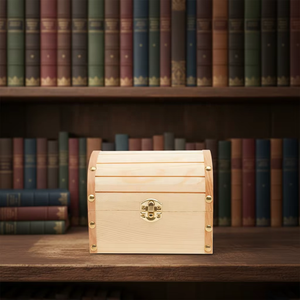<strong>Unfinished</strong> <strong>Wooden</strong> Box with Hinged Lid Unpainted DIY Craft Storage Box Jewelry Treasure <strong>Chest</strong> for Art Home Storage Organizer - Product Image 5