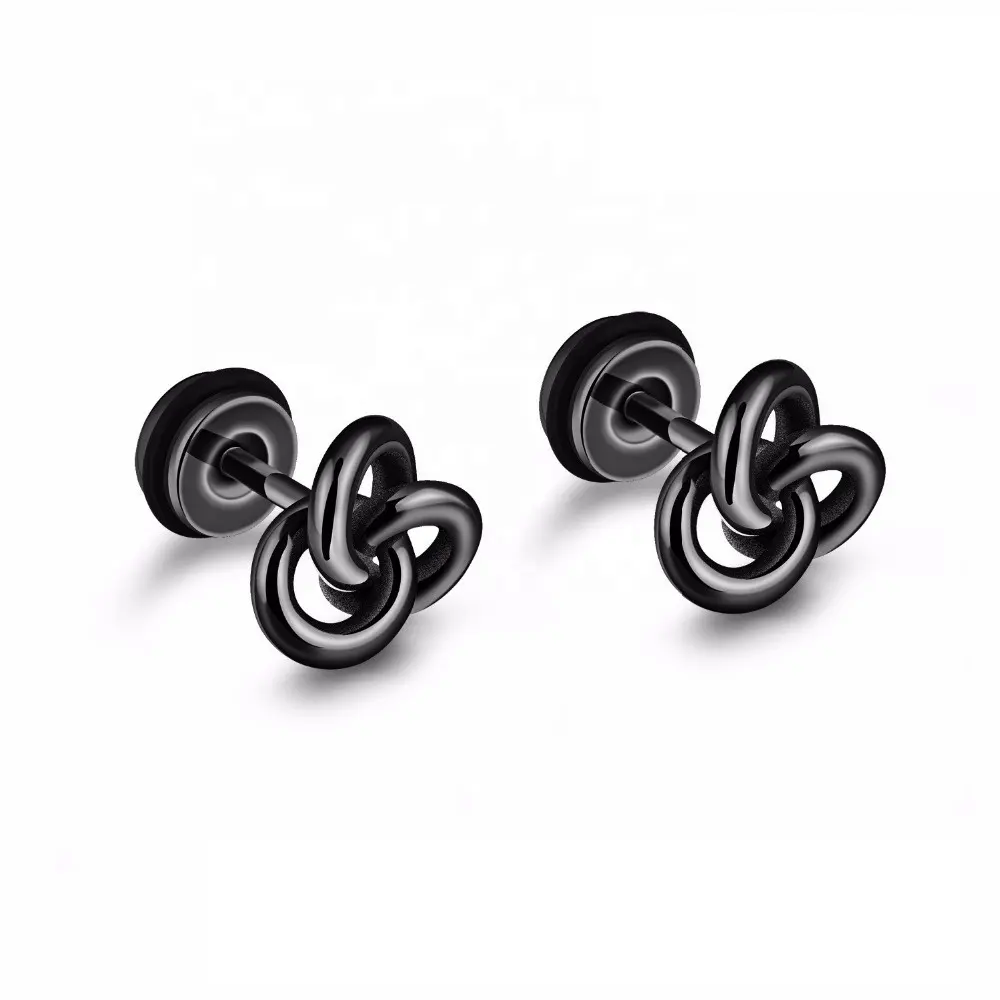 MECYLIFE boucles d'oreilles noeud celtique en acier inoxydable bijoux de mode hommes femmes boucles d'oreilles unisexe