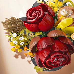 Blocs éternels, <span class=keywords><strong>puzzle</strong></span> de <span class=keywords><strong>fleurs</strong></span>, blocs de construction DIY, décoration de bureau, <span class=keywords><strong>fleurs</strong></span> en briques, ensemble de blocs de construction, jouets cadeaux - Product Image 3