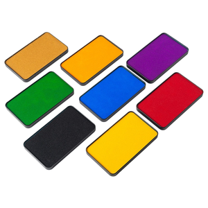 Tampon encreur rectangulaire en fer haute densité pour enfants, 8 couleurs, encre à base d'huile, non toxique, écologique - Product Image 6