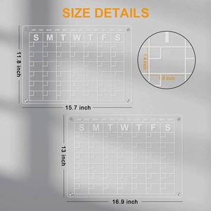 Pizarra Magnética de Borrado en Seco, Calendario de Pared de Acrílico Transparente, Pizarra Blanca para Oficina - Product Image 5