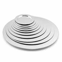 Assiette de Présentation Ronde Multicolore en Métal pour Mariage, Luxe Or Argent, Assiette de Banquet en Acier Inoxydable Poli Miroir, Assiette de Dîner