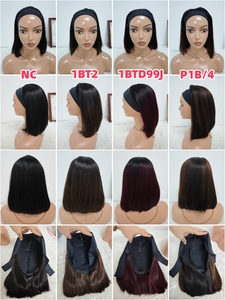 Promotion Letsfly Perruques à bandeau 12A SDD 10 12 pouces 100% cheveux humains 1BTD99J Perruques en cheveux humains naturels fabriquées à la machine Ventes d'usine - Product Image 3