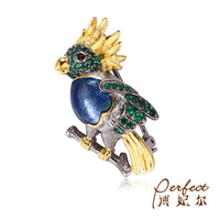 PARFAIT fait à la main fantaisie réaliste oiseau émail petite broche broche/925 broches en argent Sterling