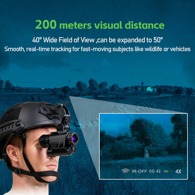 TRV NVG30 Helmet Digital Night Vision Goggles 940nm IR High Power Night Vision Monocular Ultra HD for Hunting Camping Night Game