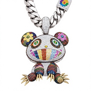 Pendentif Breloque Animal en Argent 925 avec Micro-Incrustation de Zircon, Pavé Complet de Zircons Ronds Brillants, Cadeau Bijou - Product Image 5