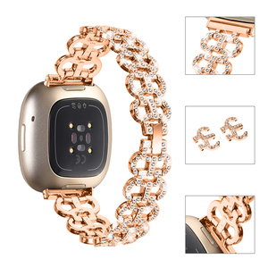 ステンレス鋼<span class=keywords><strong>Fitbit</strong></span> <span class=keywords><strong>Versa</strong></span> 4および<span class=keywords><strong>Versa</strong></span> <span class=keywords><strong>3</strong></span>用ファッションスマート腕時計バンドファッションダイヤモンドストラップ付き - Product Image 6