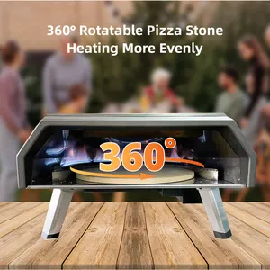 2023 Hot Sale 16-Inch Commercial Stainless Steel Gas BBQ Pizza Oven Portable For Indoor Outdoor Kitchen Use