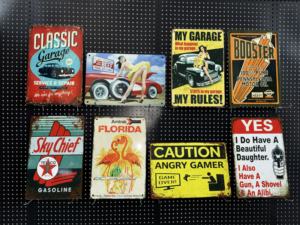 Autocollants muraux de jeu avec avertissement et avertissement de prudence, plaque en métal peint, affiche vintage, plaques décoratives, enseigne rétro pour <span class=keywords><strong>pub</strong></span> et bar, décoration intérieure, UV - Product Image 5