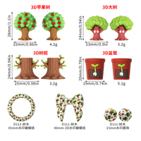 Cuentas de Silicona con Forma de Árbol 3D Coloridas, Libres de BPA, Grado Alimenticio, para Bolígrafos, Llaveros, Manualidades, Decorativas, Verde, Azul, Rojo, Amarillo