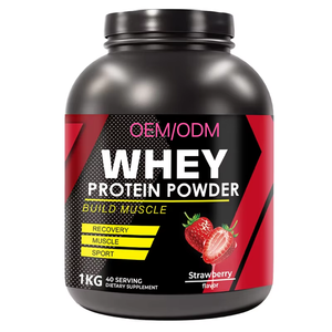 אבקת חלבון מי גבינה לחיזוק חיסוני למבוגרים בטעם תות 2 ליברות תכולה תזונתית גבוהה תמיכה בשרירים - Product Image 1