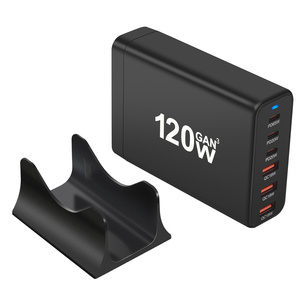 GAN 120W USB C ที่ชาร์จติดผนัง USB QC3.0 PD 65W ชาร์จเร็ว6พอร์ตอะแดปเตอร์ชาร์จไฟตั้งโต๊ะ - Product Image 2