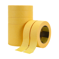 Cinta de Enmascarar Automotriz para Pintura de Carrocería, Resistente a Altas Temperaturas (80°C), Sin Residuos, de Papel Crepé de Caucho Natural