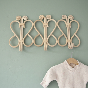 Crochets muraux en rotin pour enfants et bébés, chambre moderne, écologiques et durables pour accrocher les manteaux et les vêtements - Product Image 1