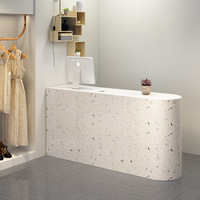 Bureau de réception minimaliste moderne en MDF personnalisé éclairage LED pour hôtels restaurants animaleries écoles supermarchés réception