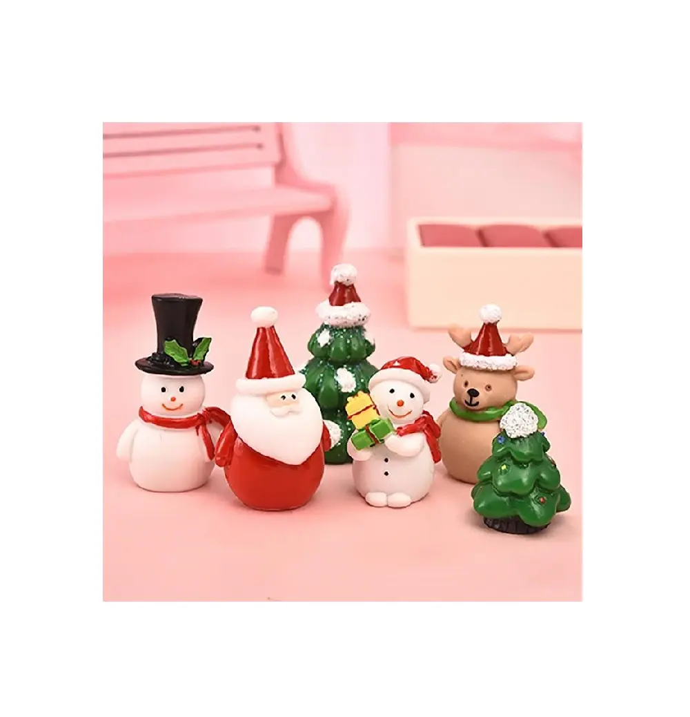 Miniatuur Kerstboom Kerstman Sneeuwpoppen Terrarium Accessoires Geschenkdoos Fairy <span class=keywords><strong>Tuin</strong></span> Beeldjes Pop Huis Decor
