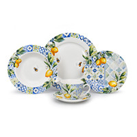 Service de table en porcelaine de haute qualité, motif citron, céramique, vaisselle jetable, décoration pour fêtes, banquets, mariages