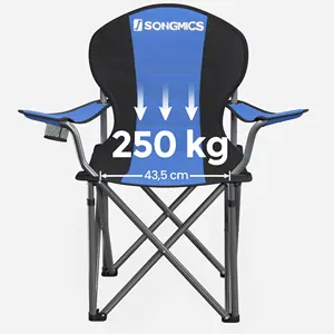 SONGMICS Custom 250 kg Outdoor Chair Picnic Chair Foldable Camping Chair with Comfortable Sponge Seat