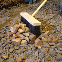 Brosse de nettoyage de route en ciment lourd 16 pouces Surfaces en béton Bloc de bois Poignée filetée Raclette de sol Balai de chantier